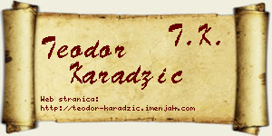 Teodor Karadžić vizit kartica